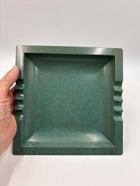 Vintage Ashtray Waverly Products Midcentury Green Mottled